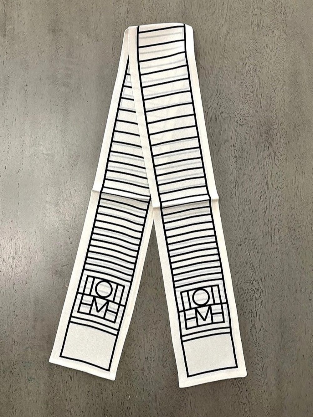 Toteme Striped Scarf in White & Black Like New